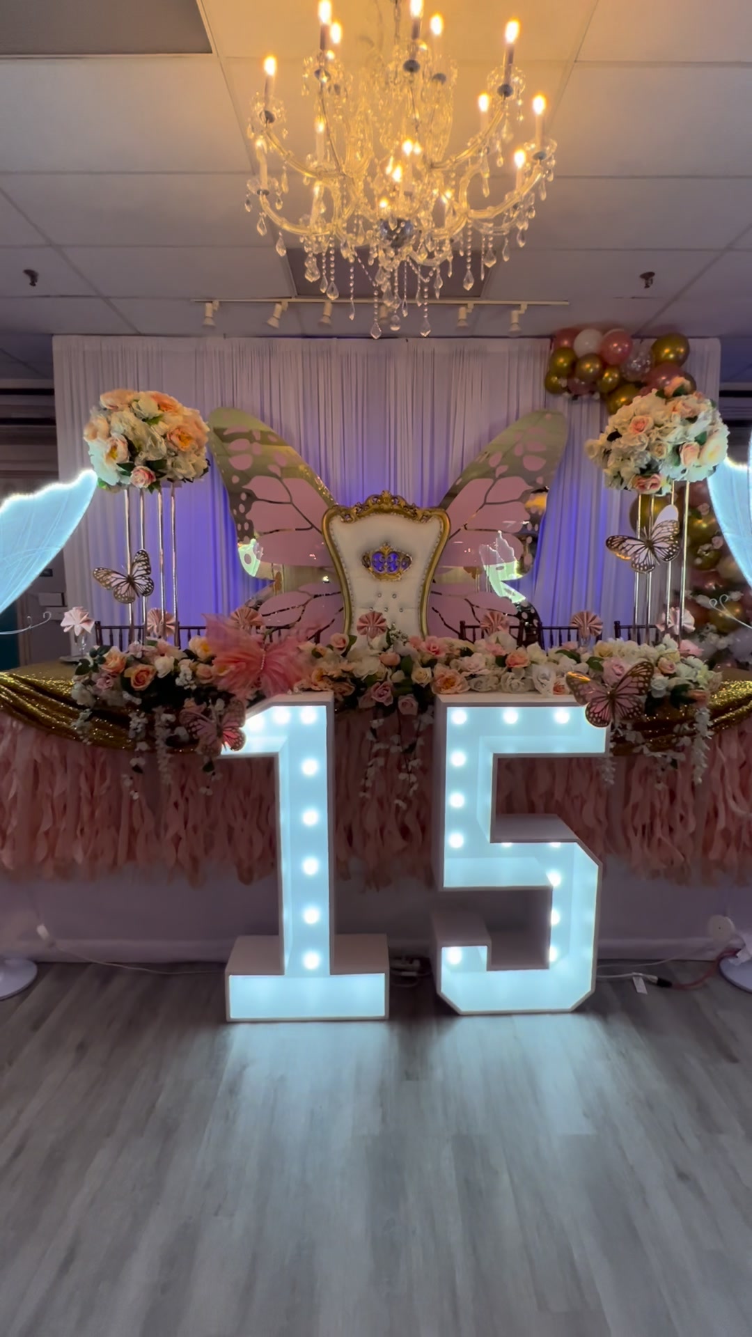 Quinceañera event decor display.
